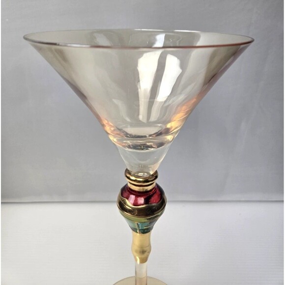 Z. Gallerie Majestic Amber Art Glass Oversized Martini Glass 10" - Picture 7 of 11